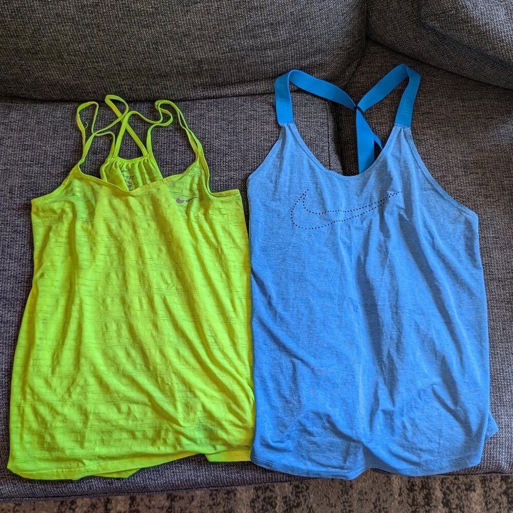 Two Nike Running Tank Tops — Lightweight Nike Workout Tops